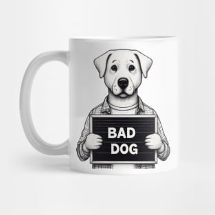 Illustrated Bad Dog Jail Mugshot Mug